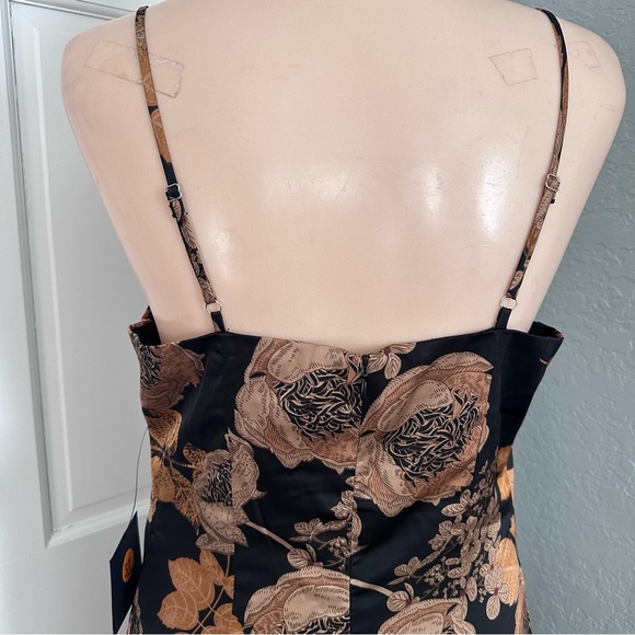 LULU’S FAVORITE ICON FLORAL SATIN COWL NECK SLIP MIDI DRESS - Picture 12 of 13